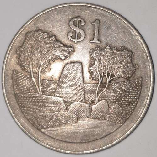 1980 - 1 DOLLAR - $1 COIN - ZIMBABWE - (Copper-Nickel)